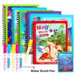 Kidzooworld Magic water book with magic doodly pen for kids, Reusable magic water colouring book for children, quick dry technology for endless writing and drawing (Set of 2 )