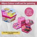 Drawing and Colouring Kits for kids,46pcs Colour kits set for kids, complete set of drawing painting kits,best gift for childrens