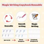 Sank Magic practice Copybook with pen and 10 Refills ,Smart Reusable Notebook for kids, Set of 4 Sank Magic Book with pen