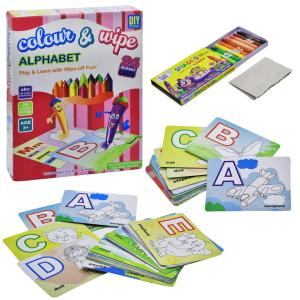 ABCD Colour and wipe learning toys for 3 years old is the best educational toys for kids to learn alphabets and words with beautiful cartoon pictures