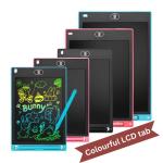 8.5" colourful LCD writing notepad with Pen, reusable writing tablet with one touch erase button for kids